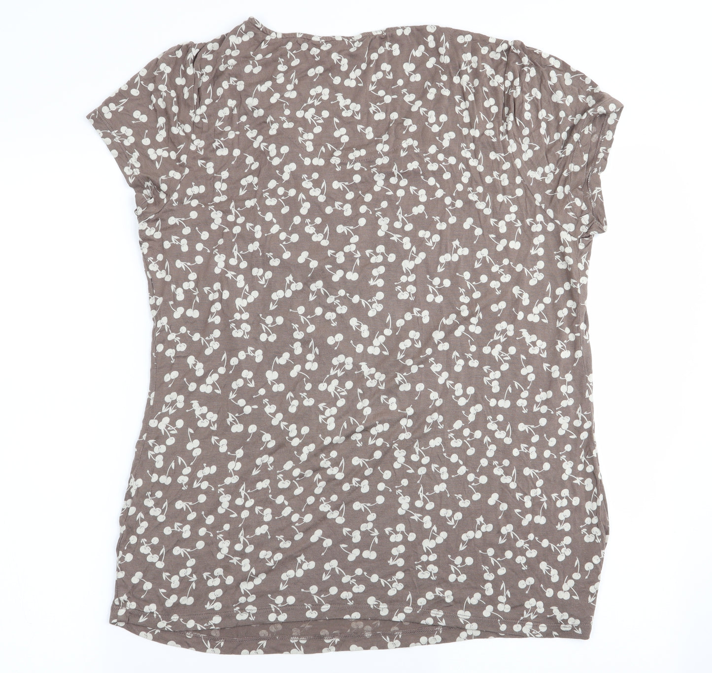 RJR.John Rocha Womens Brown Floral  Basic T-Shirt Size 16