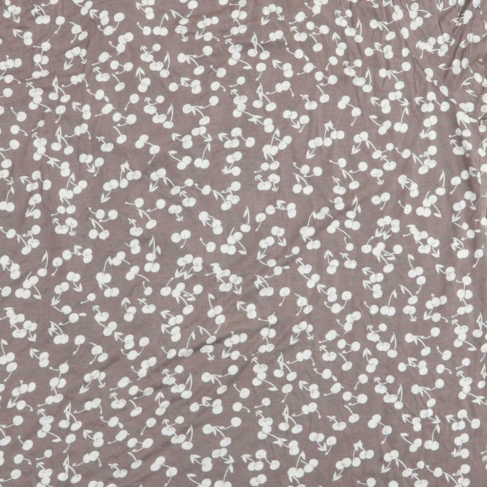 RJR.John Rocha Womens Brown Floral  Basic T-Shirt Size 16
