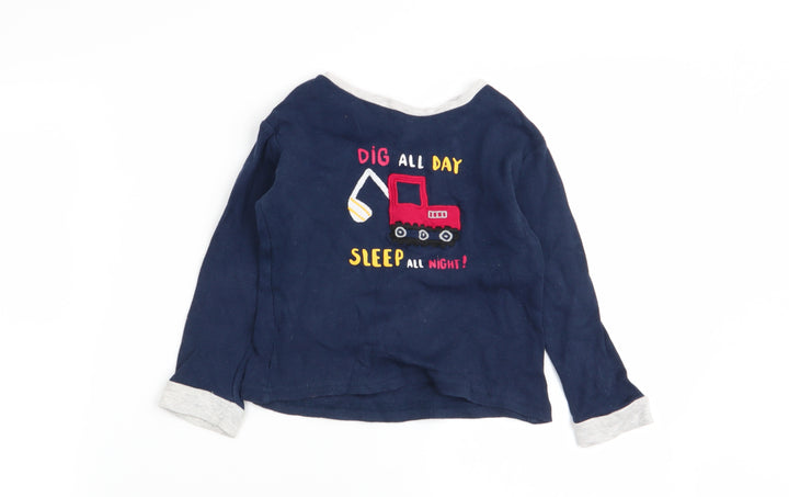 Primark Boys Blue Solid Pyjama Top Size 2-3 Years