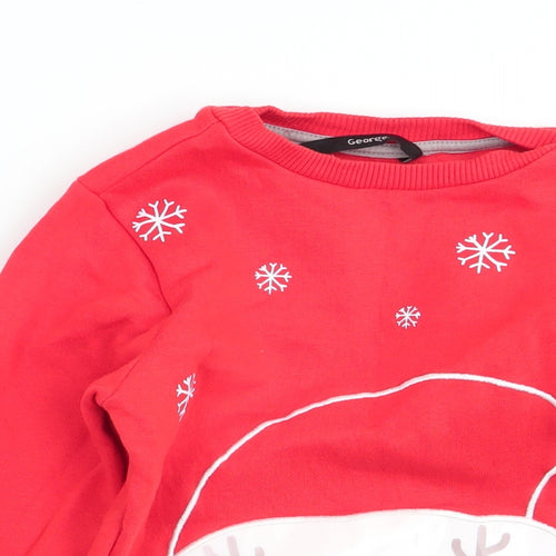 Asda George Girls Red   Pullover Jumper Size 2-3 Years  - christmas