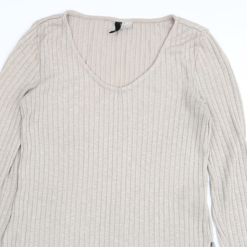 Divided by H&M Womens Beige   Basic T-Shirt Size S