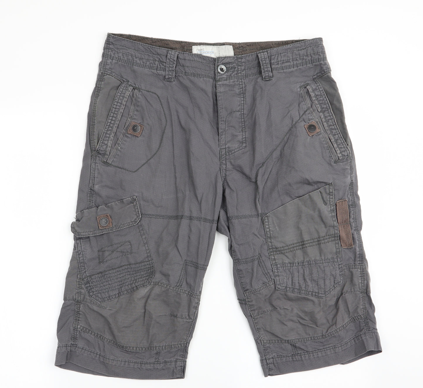NEXT Mens Grey   Cargo Shorts Size 34 in