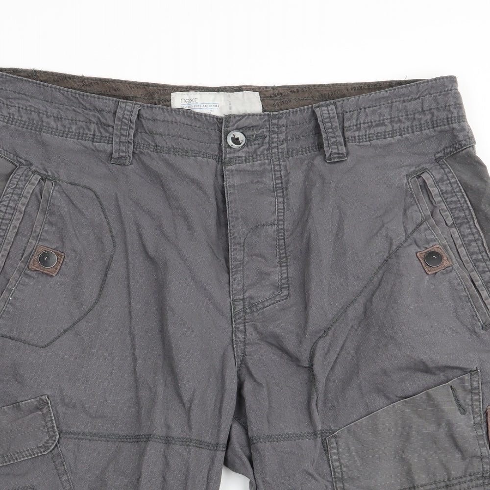 NEXT Mens Grey   Cargo Shorts Size 34 in