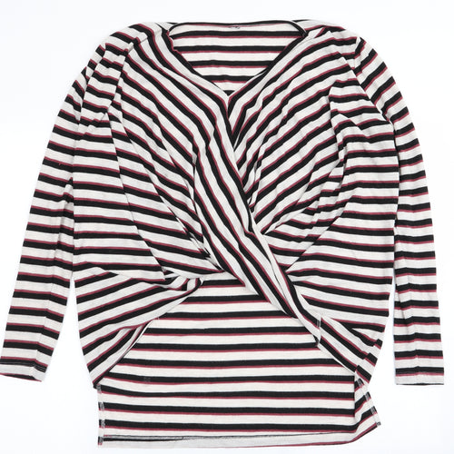 VERO MODA Womens Multicoloured Striped  Basic T-Shirt Size 10