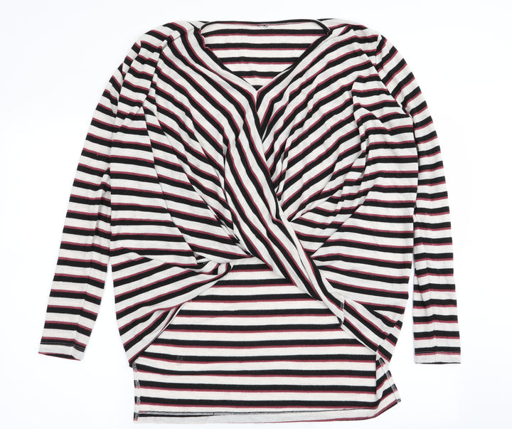 VERO MODA Womens Multicoloured Striped  Basic T-Shirt Size 10