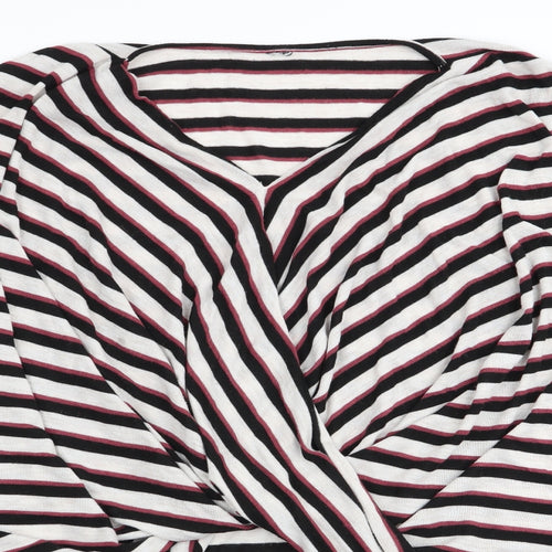 VERO MODA Womens Multicoloured Striped  Basic T-Shirt Size 10