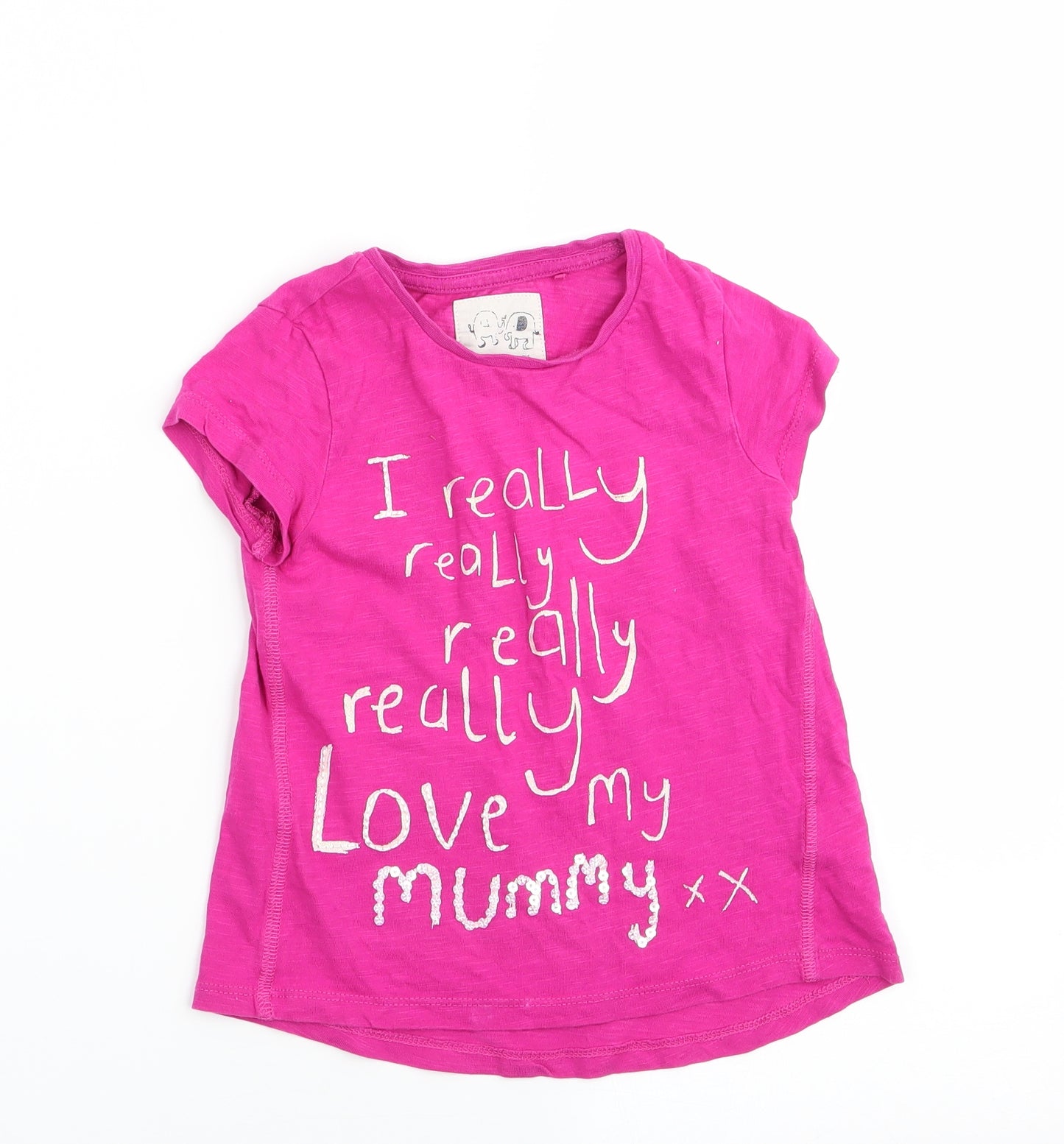 NEXT Girls Pink   Basic T-Shirt Size 2-3 Years