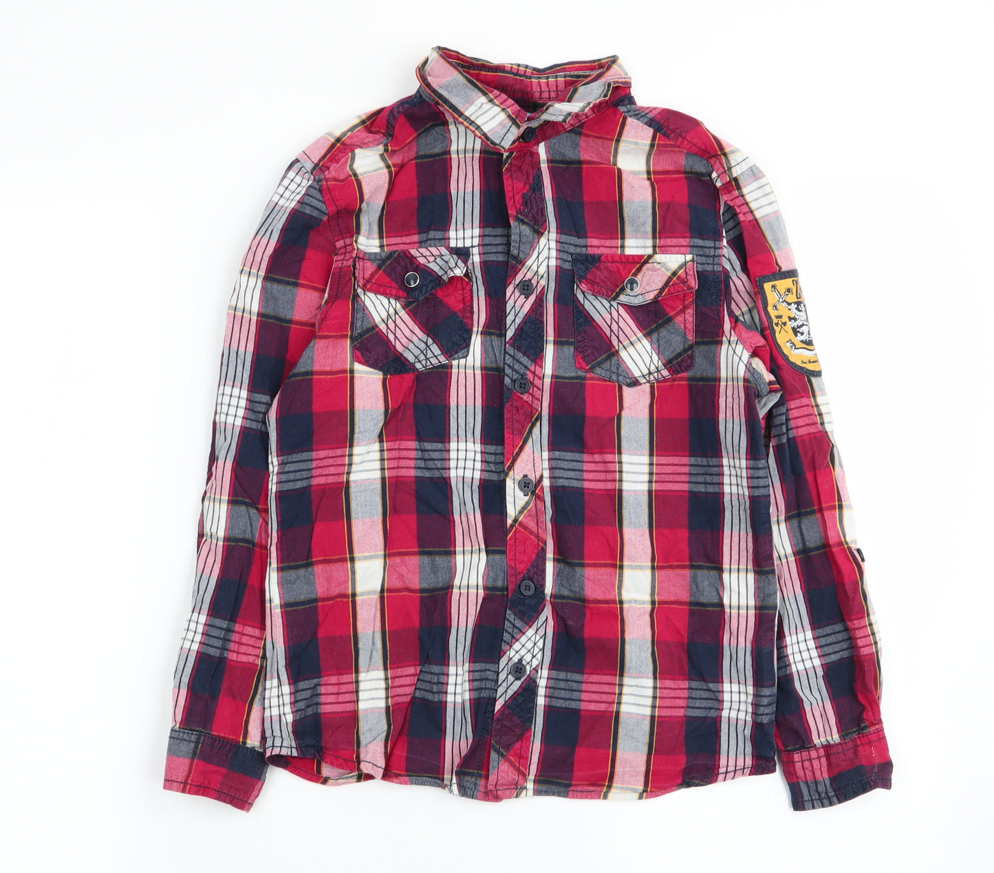 F&F Boys Multicoloured Check  Basic Button-Up Size 9-10 Years
