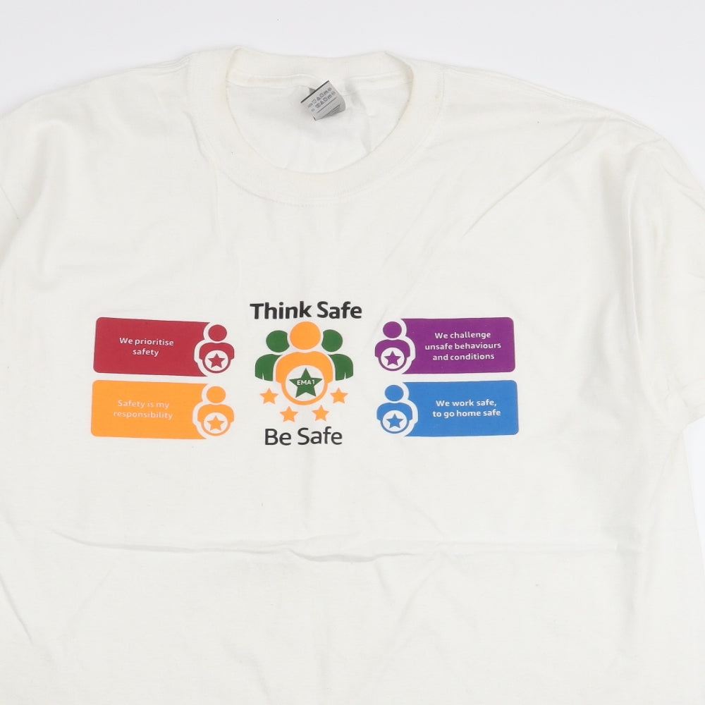 Gildan Mens White    T-Shirt Size M