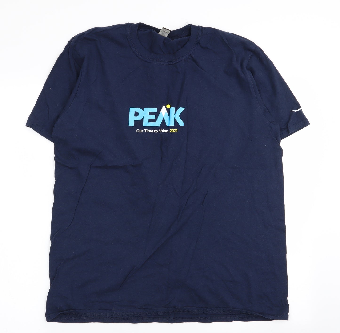 Gildan Mens Blue    T-Shirt Size L