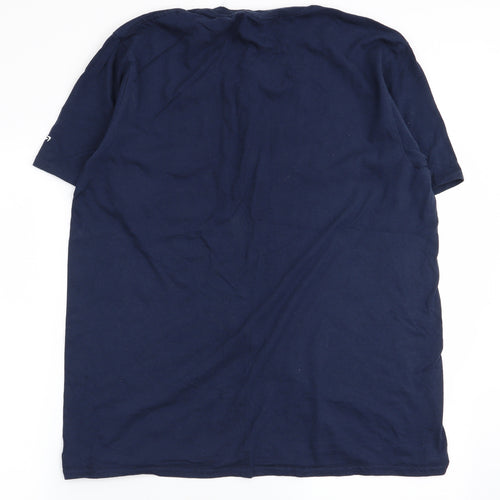 Gildan Mens Blue    T-Shirt Size L