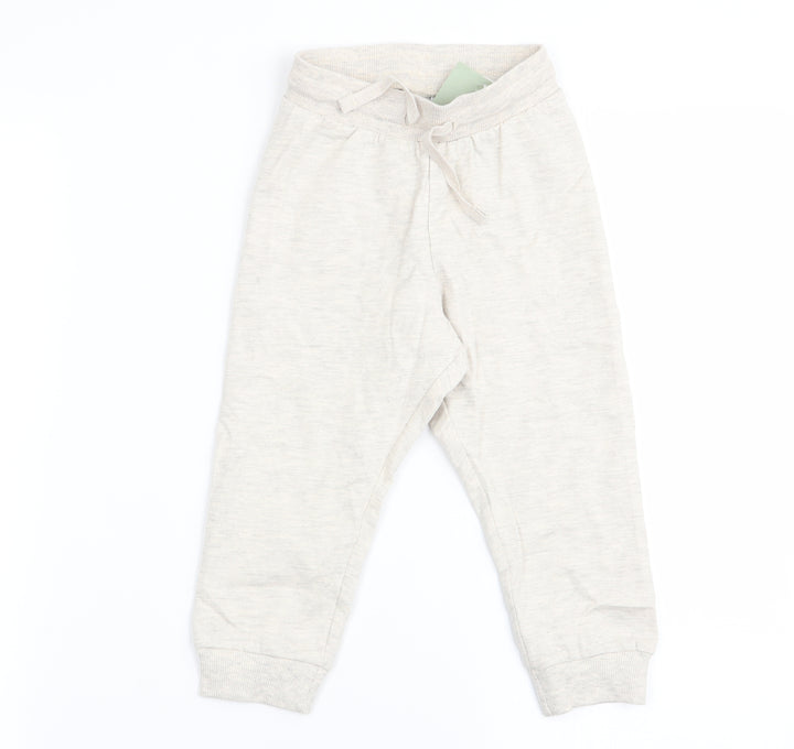 H&M Girls Beige   Jogger Trousers Size 2 Years