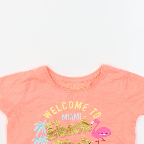Primark Girls Pink Geometric  Basic T-Shirt Size 12-18 Months