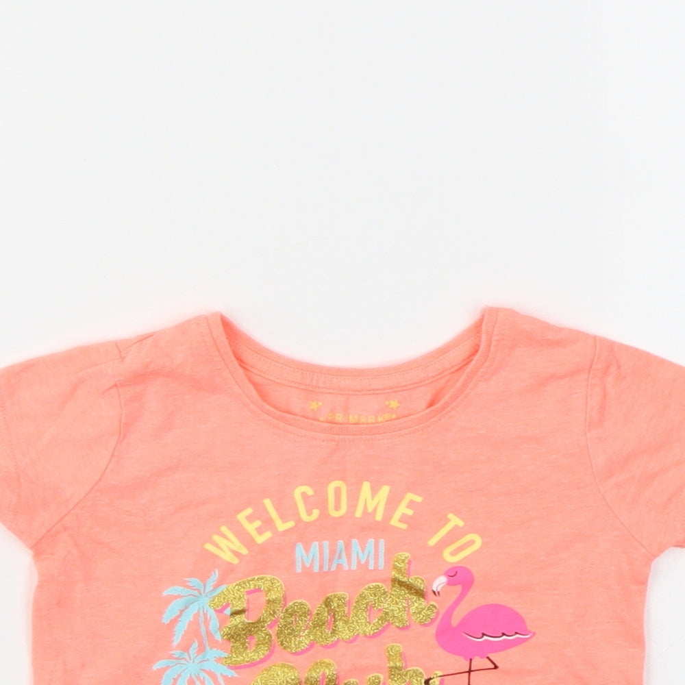 Primark Girls Pink Geometric  Basic T-Shirt Size 12-18 Months