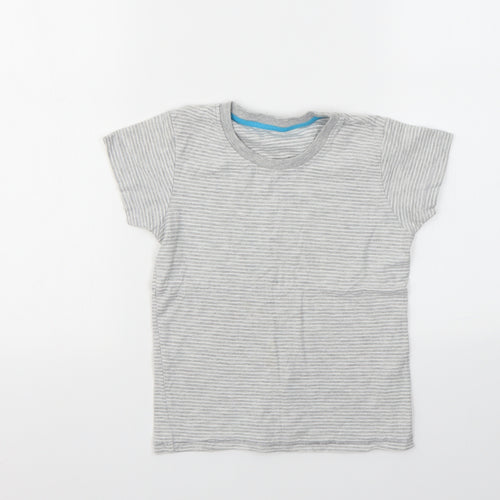 Matalan Boys Grey Striped  Basic T-Shirt Size 5-6 Years