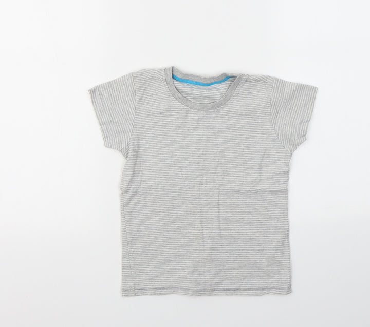 Matalan Boys Grey Striped  Basic T-Shirt Size 5-6 Years
