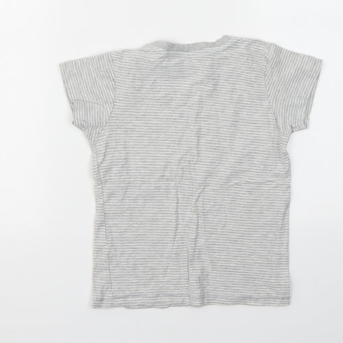 Matalan Boys Grey Striped  Basic T-Shirt Size 5-6 Years