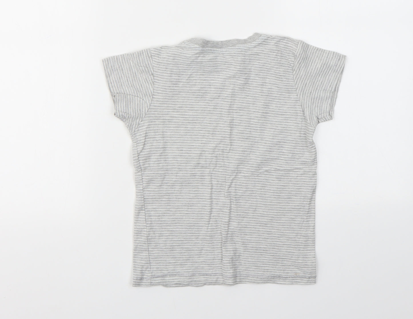 Matalan Boys Grey Striped  Basic T-Shirt Size 5-6 Years