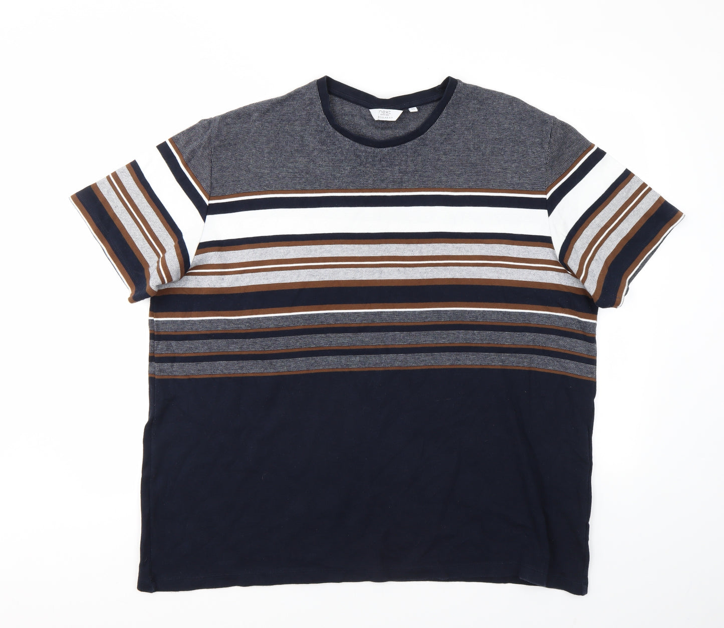 NEXT Mens Multicoloured Striped   T-Shirt Size 3XL