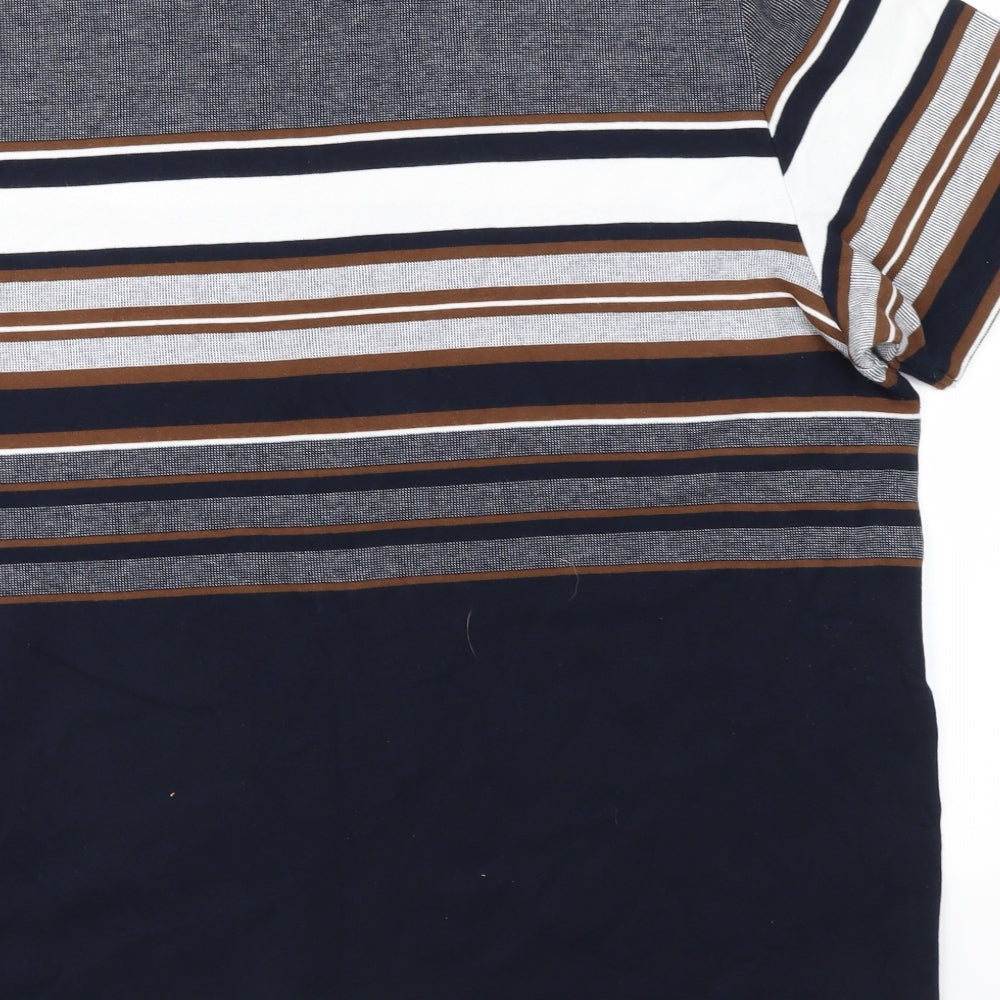 NEXT Mens Multicoloured Striped   T-Shirt Size 3XL