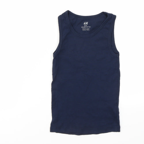 H&M Girls Blue   Basic T-Shirt Size 5-6 Years