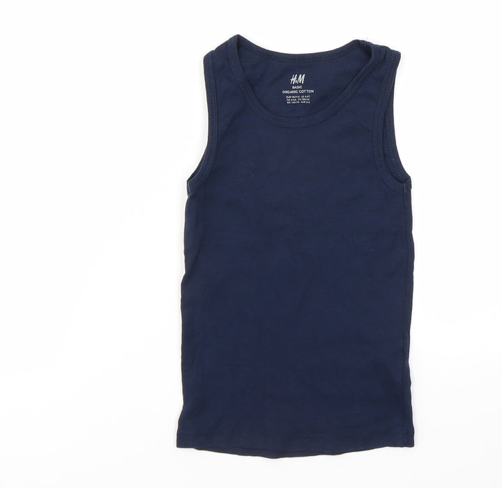 H&M Girls Blue   Basic T-Shirt Size 5-6 Years
