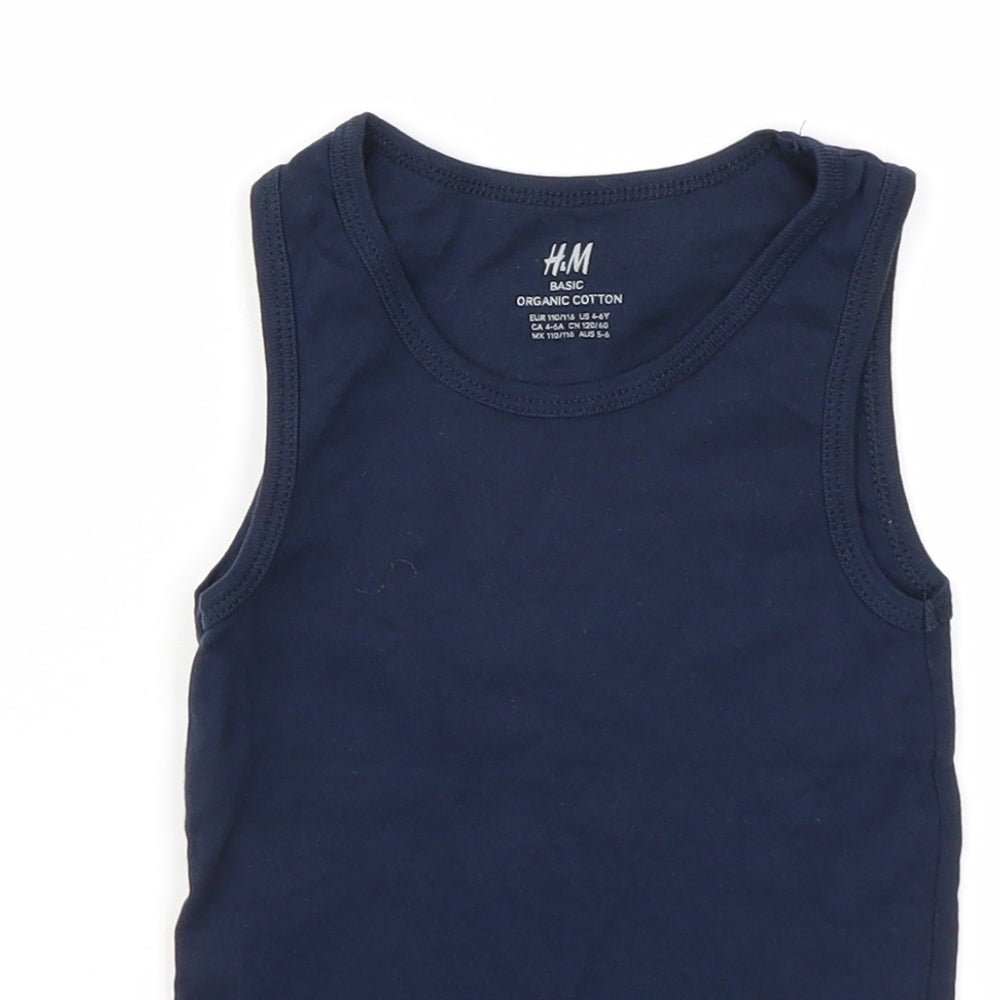 H&M Girls Blue   Basic T-Shirt Size 5-6 Years