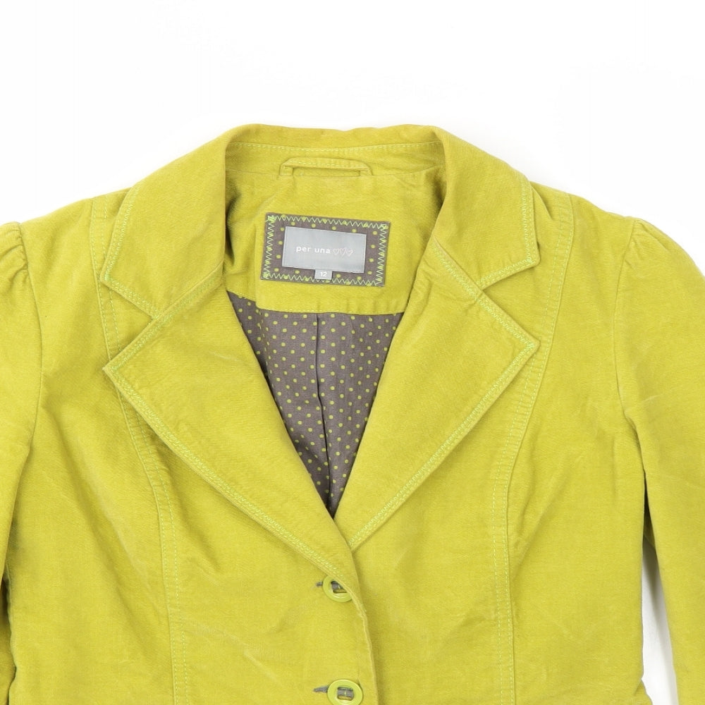 Per Una Womens Green   Jacket Blazer Size 12