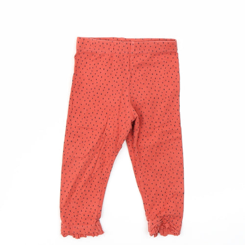 FRED & FLO  Girls Red Geometric  Capri Leggings Size 9-12 Months
