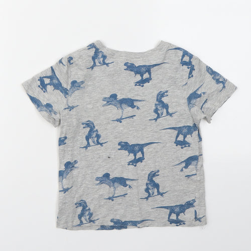 H&M Boys Grey Animal Print  Basic T-Shirt Size 3-4 Years
