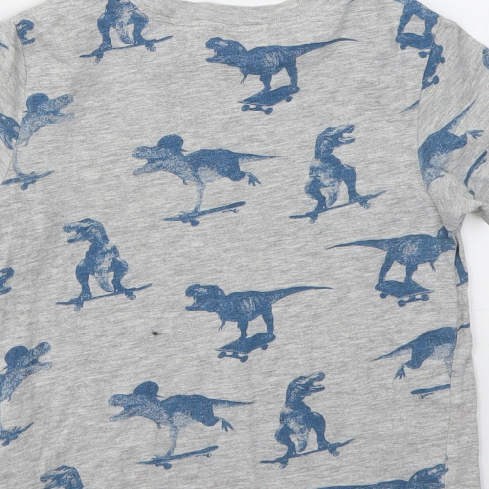 H&M Boys Grey Animal Print  Basic T-Shirt Size 3-4 Years