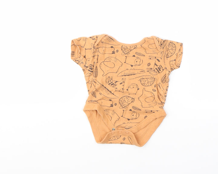 ANYDAY Girls Orange Animal Print Babygrow One-Piece Size 3-6 Months