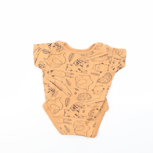 ANYDAY Girls Orange Animal Print  Babygrow One-Piece Size 3-6 Months