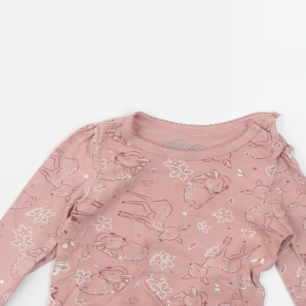 SO CUTE  Girls Pink Animal Print  Babygrow One-Piece Size 9-12 Months