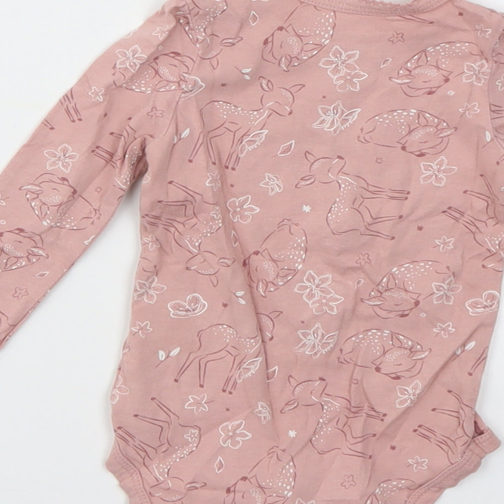 SO CUTE  Girls Pink Animal Print  Babygrow One-Piece Size 9-12 Months