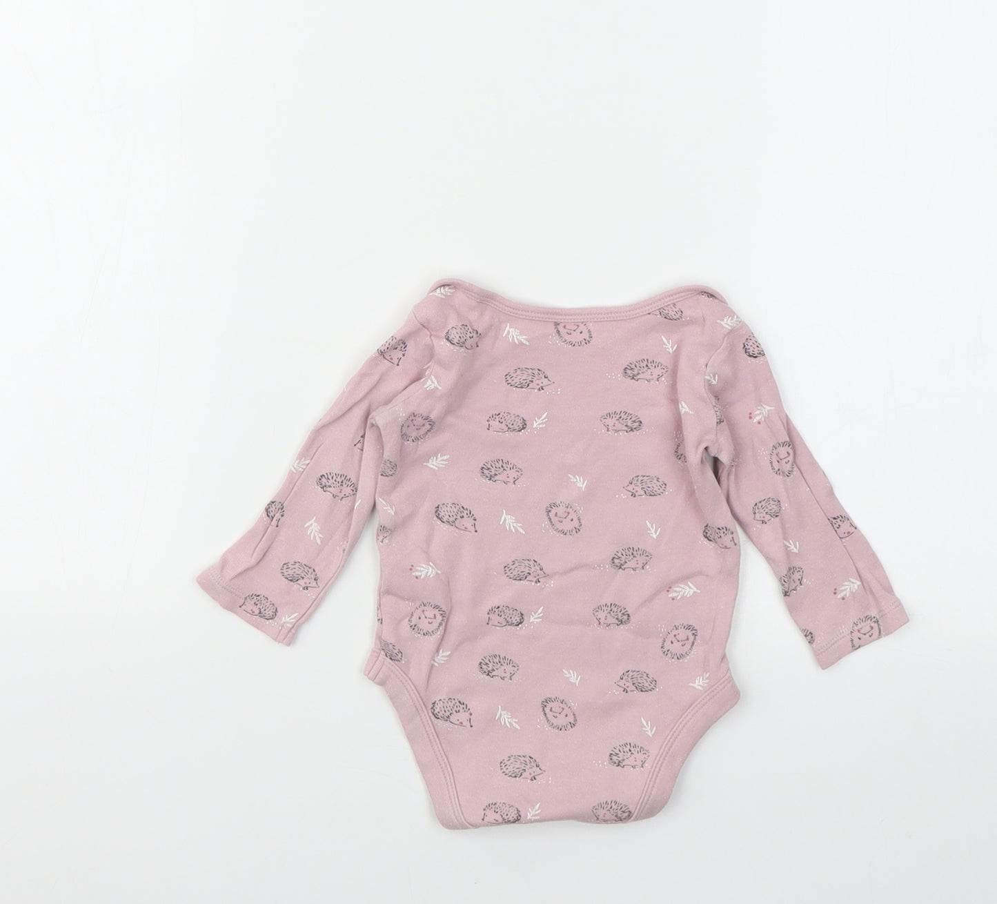 JHON LEWIS Girls Pink Animal Print  Babygrow One-Piece Size 3-6 Months