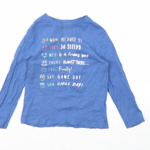 Primark Boys Blue Floral  Basic T-Shirt Size 3-4 Years