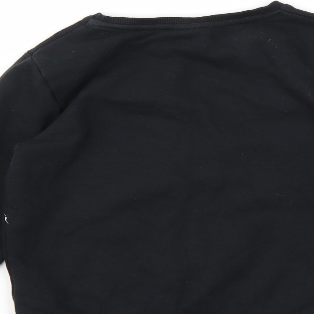 F&F Girls Black Geometric  Pullover Jumper Size 6-7 Years