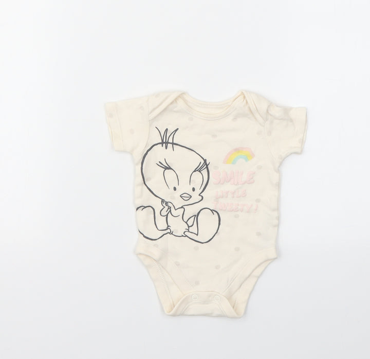George Girls Ivory Animal Print  Babygrow One-Piece Size 0-3 Months