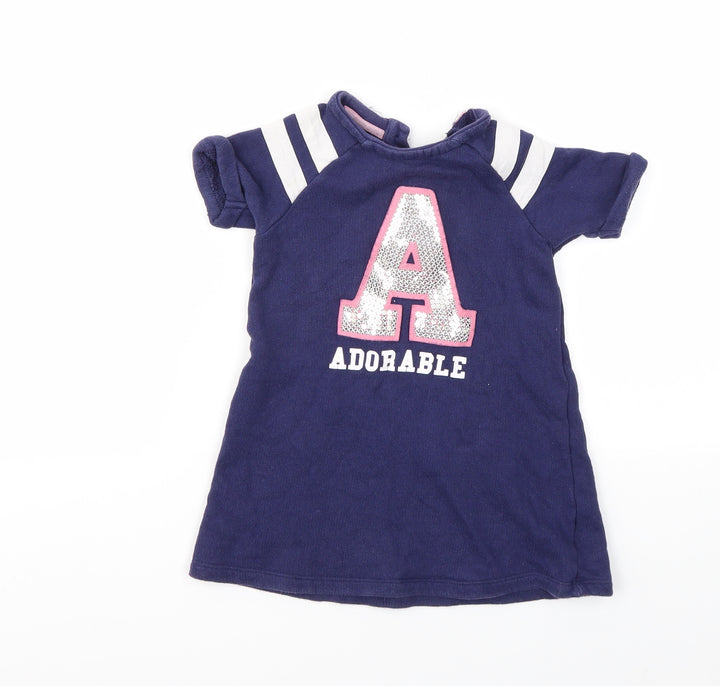 M Girls Blue Argyle/Diamond  Fit & Flare  Size 2-3 Years