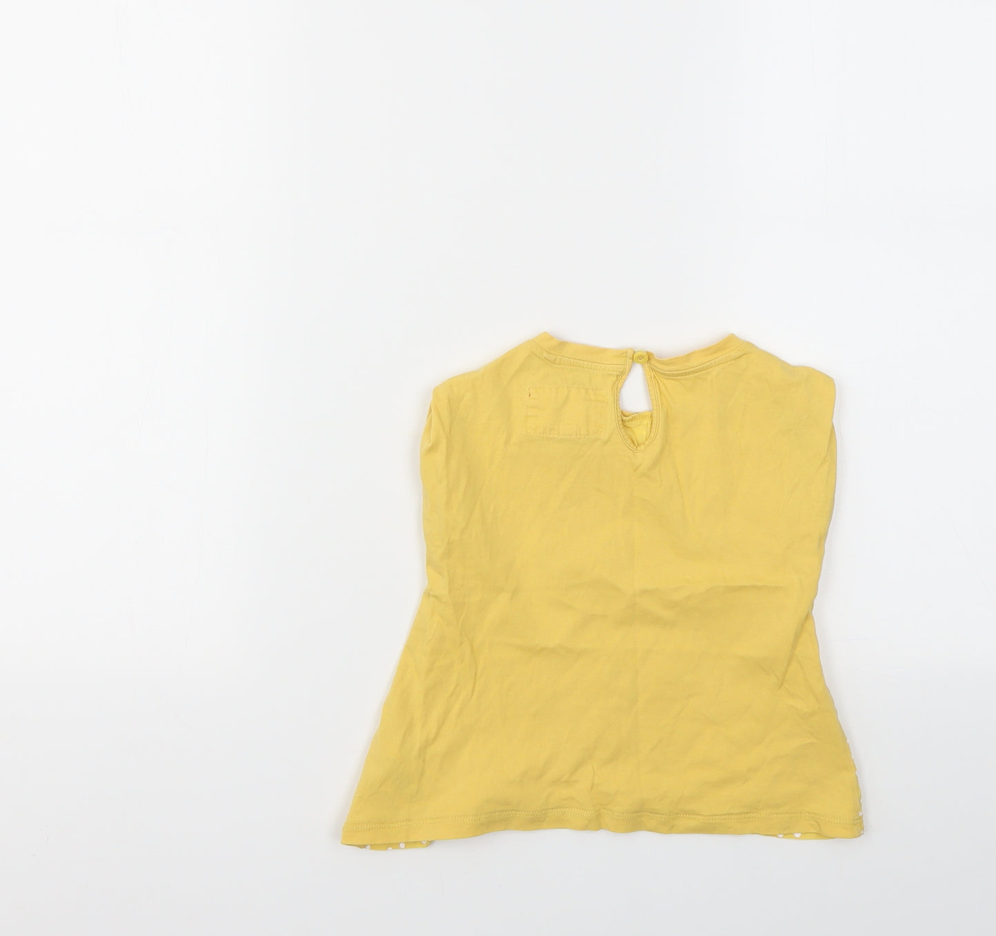 Debenhams Girls Yellow Polka Dot  Basic T-Shirt Size 3-4 Years