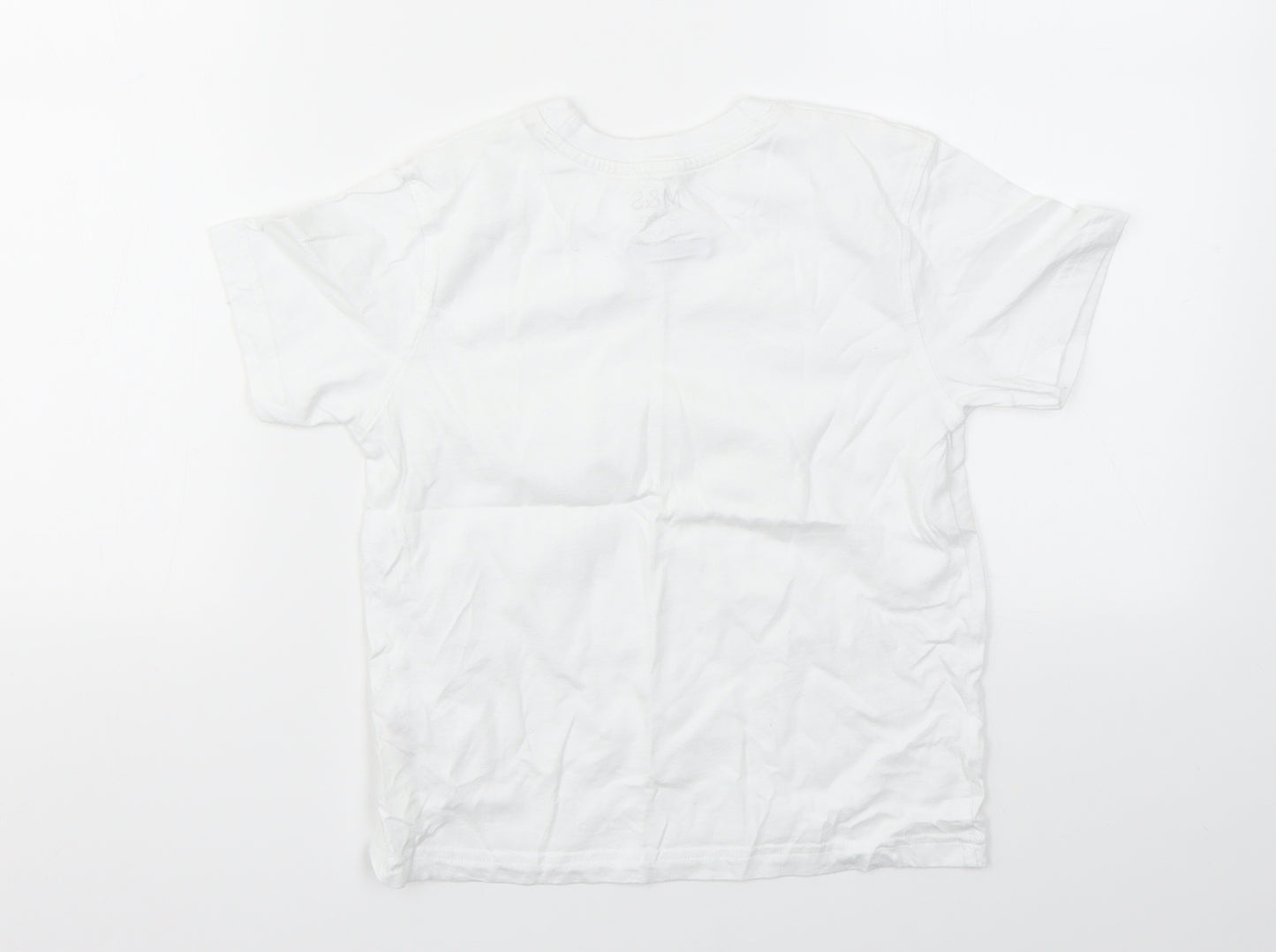 M&S Boys White   Basic T-Shirt Size 6-7 Years