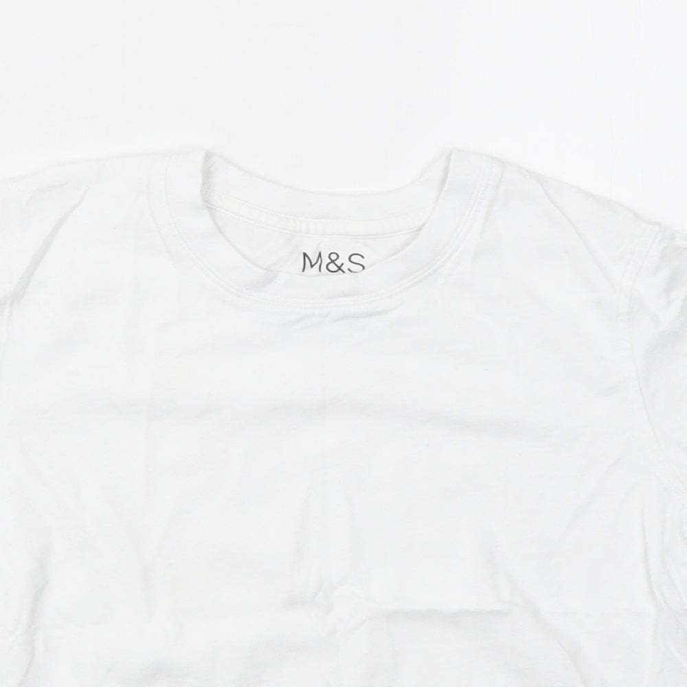 M&S Boys White   Basic T-Shirt Size 6-7 Years