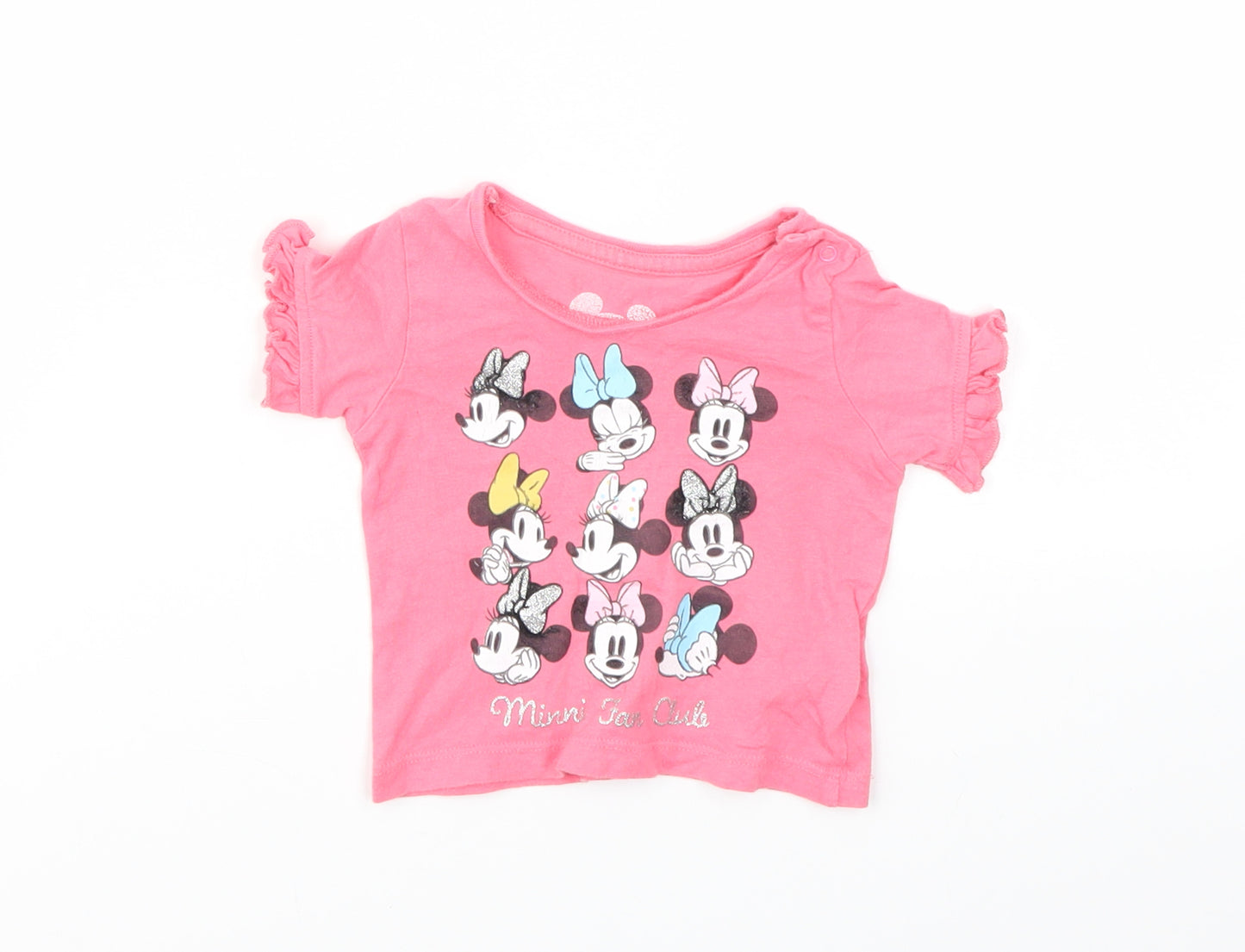 Primark Girls Pink Animal Print  Basic T-Shirt Size 0-3 Months