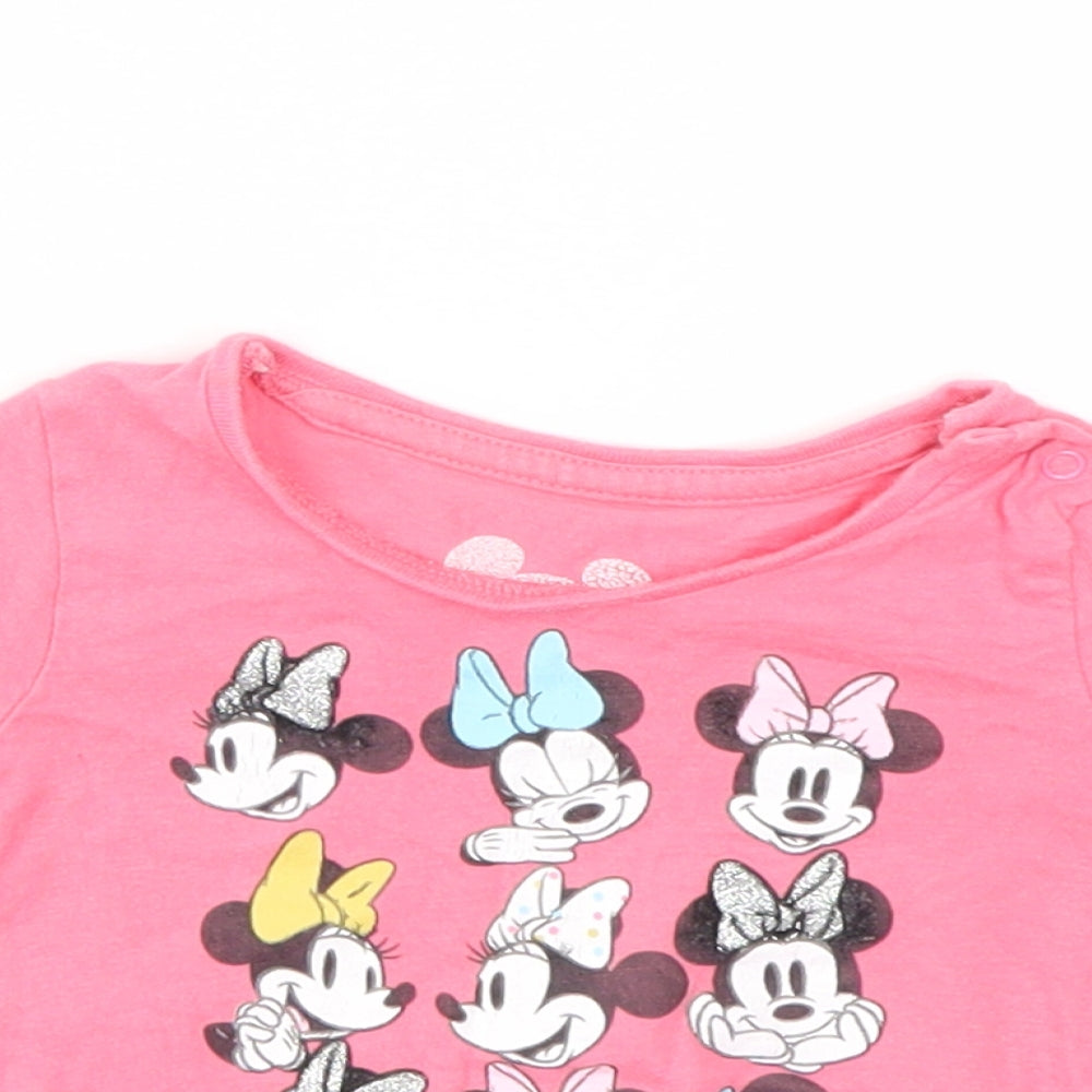 Primark Girls Pink Animal Print  Basic T-Shirt Size 0-3 Months
