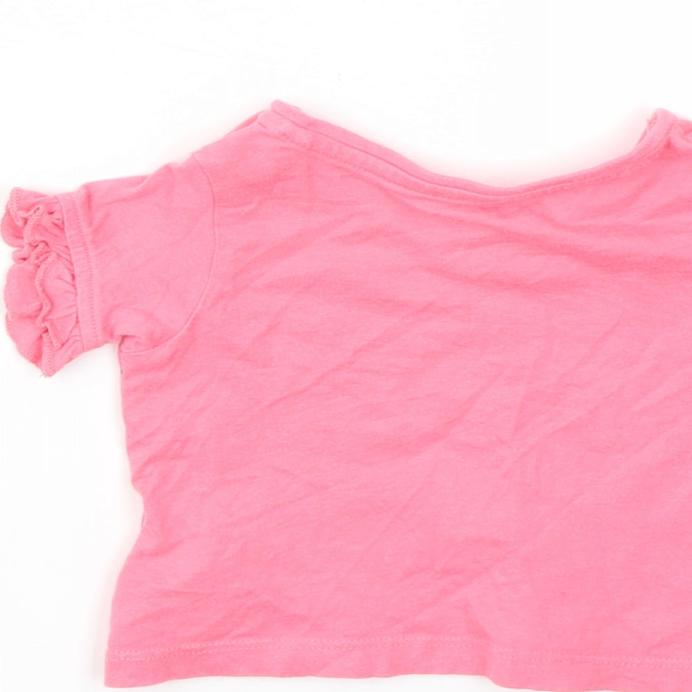Primark Girls Pink Animal Print  Basic T-Shirt Size 0-3 Months