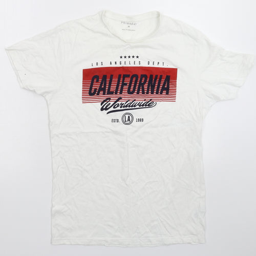 Primark Mens White    T-Shirt Size M
