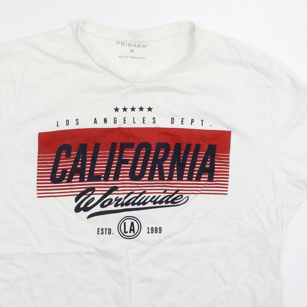 Primark Mens White    T-Shirt Size M