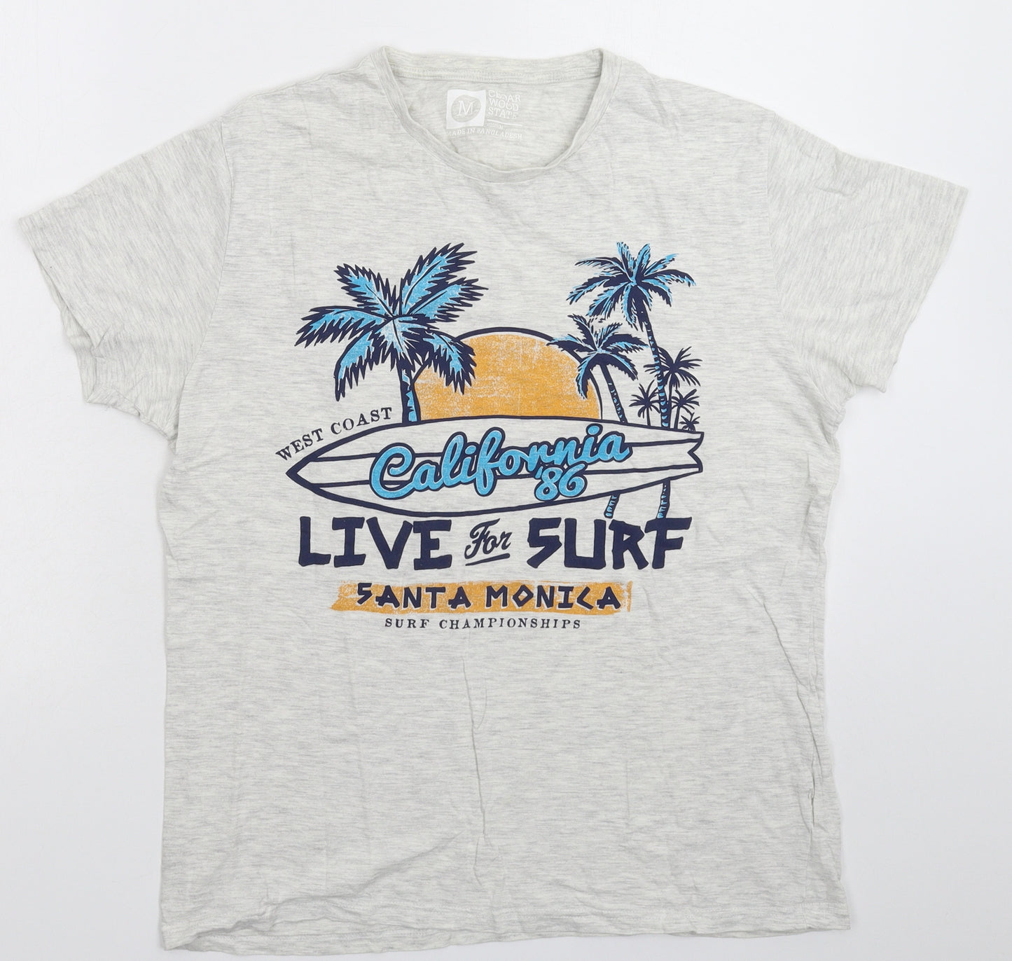 Cedar Wood State Mens Grey    T-Shirt Size M