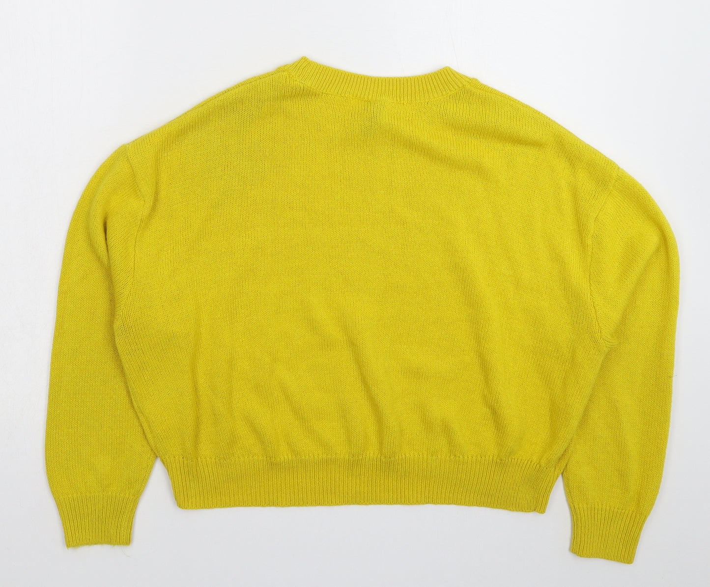 Divided Womens Yellow  Knit Pullover Jumper Size L